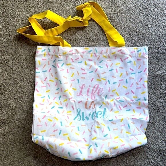 C.R. Gibson “Life is Sweet” Canvas Tote Bag! - Picture 2 of 8